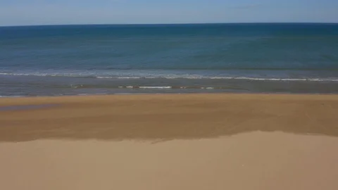 Beach fly aerial view Stock Footage 129634749