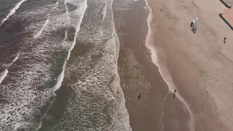 Beach Fly over waves Stock Footage 109631623