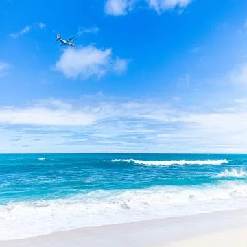 Beach fly-by Stock Photos