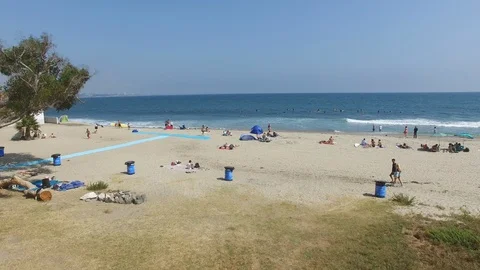 Beach Flyover - Drone view on a summer day Stock Footage 93915005