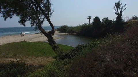 Beach Flyover - Drone view on a summer day Stock Footage 93927815