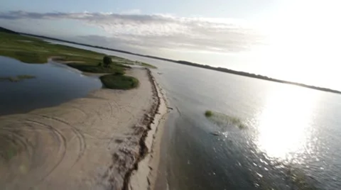 Beach Flyover Stock Footage 8694236