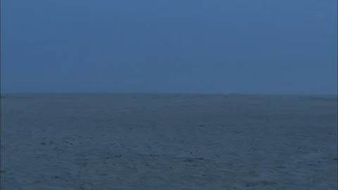 Beach in the fog Stock Footage 87747128