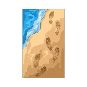 Beach footprints illustration Illustrazione stock
