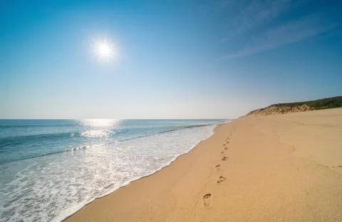 Beach Footprints A Stock Photos