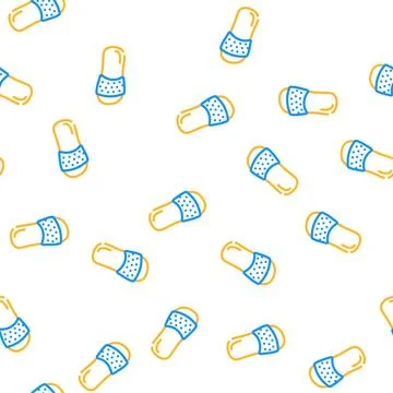 Beach footwear vector seamless pattern Illustrazione stock