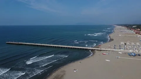 Beach in Forte dei Marmi Stockbeeldmateriaal 162024087