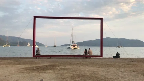 Beach in the frame Stock Footage 143115411