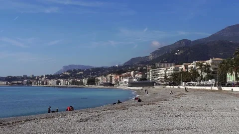Beach on the French Riviera Stock Footage 143904146