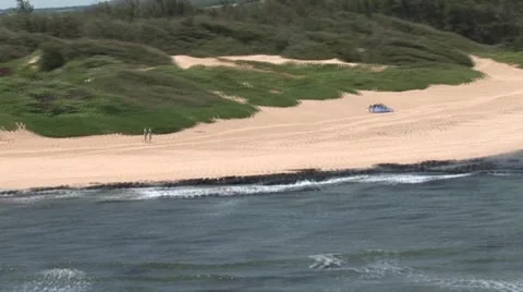 Beach Front Aerial Video stock 5295332