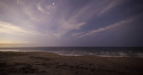 Beach Front Astro-Lapse Stock Footage 35399258