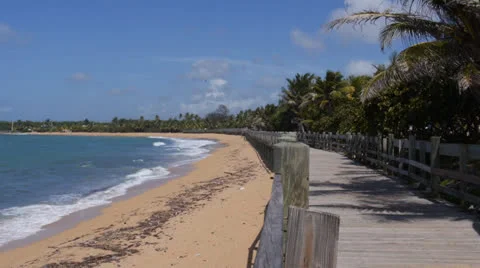 Beach front board walk 2 Stock Footage 26163797