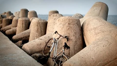 Beach front, cycle. Stock Photos