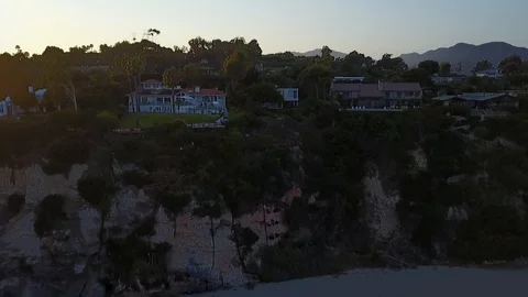 Beach Front Homes Point Dume Malibu California Neighborhood Video stock 102279495