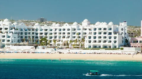 Beach Front Hotel in Cabo San Lucas Mexico Video stock 61006707