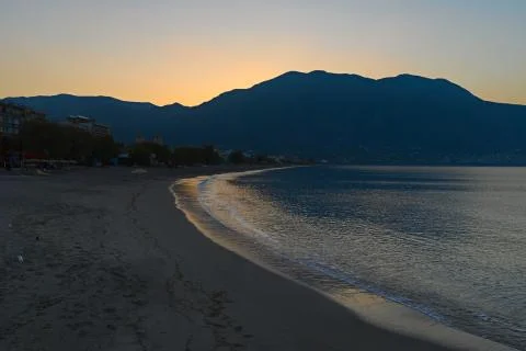 The beach in-front Kalamata Stock Photos