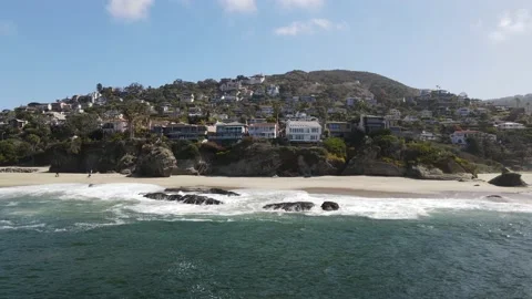 Beach front of Laguna Beach Stock Footage 151005576