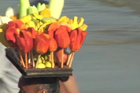 Beach fruit vendor Video stock 8838042