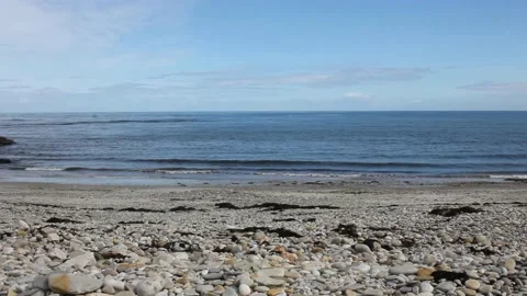 A beach full of round stones Stock Footage 234593442
