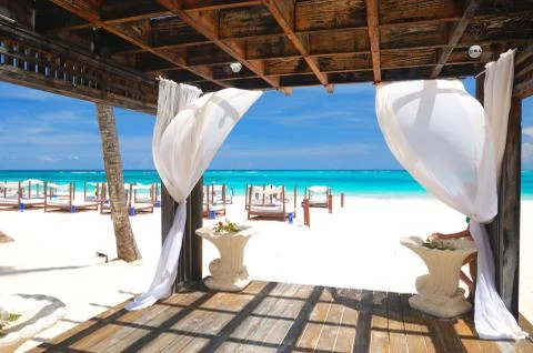 Beach gazebo Stock Photos