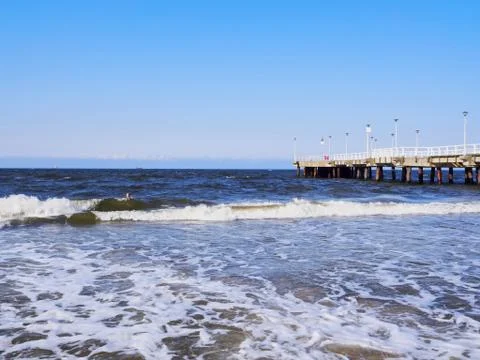 Beach in gdansk Stock Photos