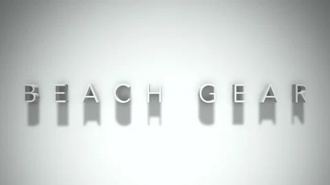 Beach Gear 3D title animation with shadows on a white background Stock Footage 296698887