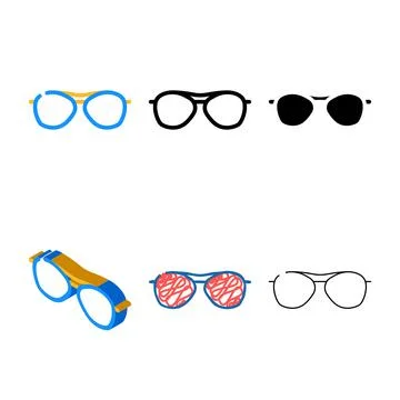 Beach glasses frame color designs icon vector Stock Illustration