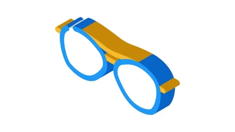 Beach glasses frame isometric icon animation Stock Footage 327295858