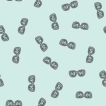 Beach glasses frame line seamless pattern Illustrazione stock
