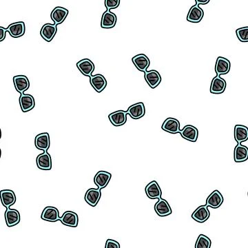 Beach glasses frame vector seamless pattern Illustrazione stock