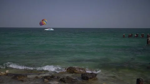 Beach - Glider in Distance 2 Stock-Footage 139534863