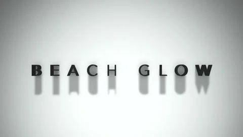Beach Glow 3D title animation matte black text on a white background Stock Footage 300715713