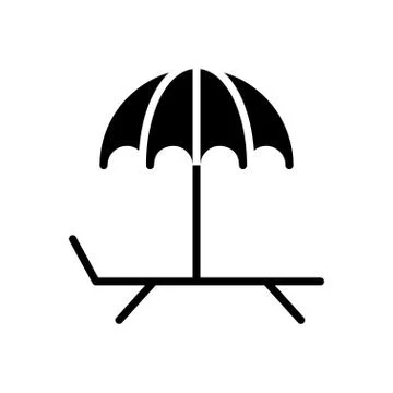 Beach glyph flat icon Illustrazione stock