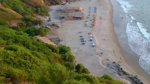 Beach Goa Drone Footage Stock Footage 130409595