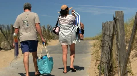 Beach goers Provincetown Cape Cod Stock Footage 12371429
