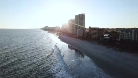 Beach going above buildings Stock Footage 135335332