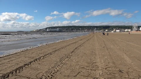 The Beach with Grand Pier Stock Footage 111576609