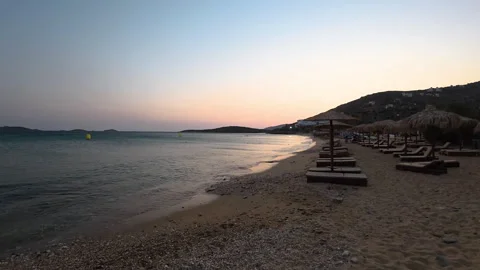 Beach in Greece at sunset Stock Footage 315660560
