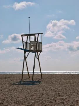 Beach guard elevated platform at Mojacar Stock Photos