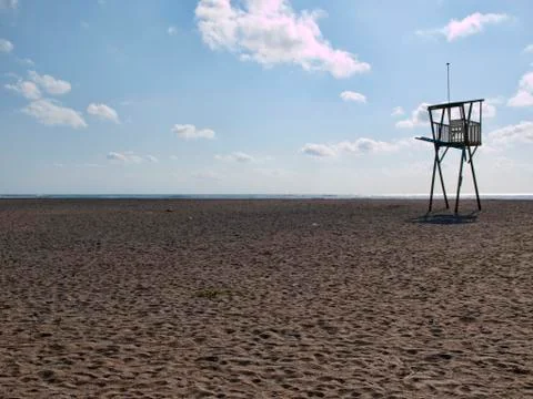 Beach guard elevated platform at Mojacar Stock Photos