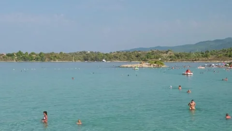 Beach in Halkidiki, Greece Video stock 263987342