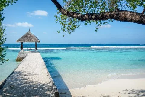 Beach Hammock, Helengeli Island, Maldives Stock Photos