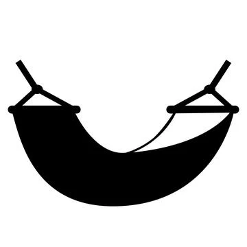 Beach hammock icon. Relax hammock sign. hammock symbol. hammock glyph logo. Stock Illustration