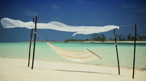 Beach Hammock on Luxury Vacation Stock Footage