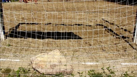 Beach handball, gates defense Stock Footage 77862674