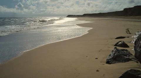 The beach at Happisburgh Foto stock