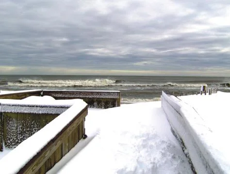 Beach Haven in winter Stock Photos