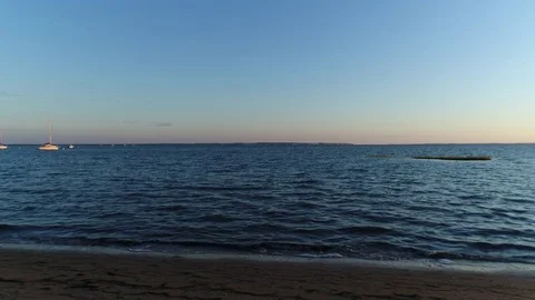 Beach at high tide Stock Footage 83199484