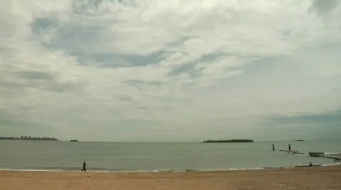 Beach Hoffman island sky 1 Stock Footage 160172