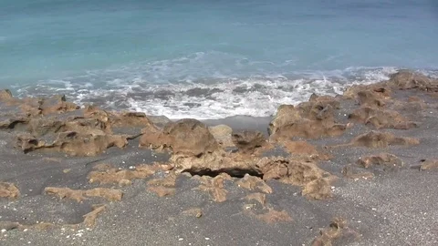 Beach Hole Stock Footage 88972689
